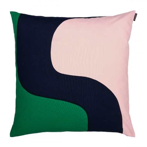 Marimekko Seireeni Green / Peach / Navy Throw Pillow