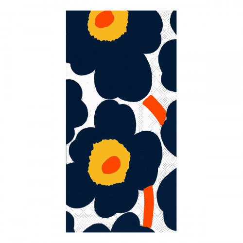 Marimekko Unikko Navy / Yellow / Orange Buffet Napkins
