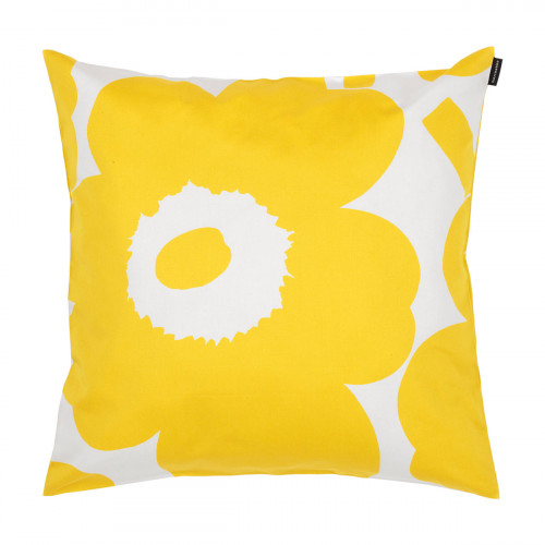 Marimekko Unikko Off White / Spring Yellow Throw Pillow