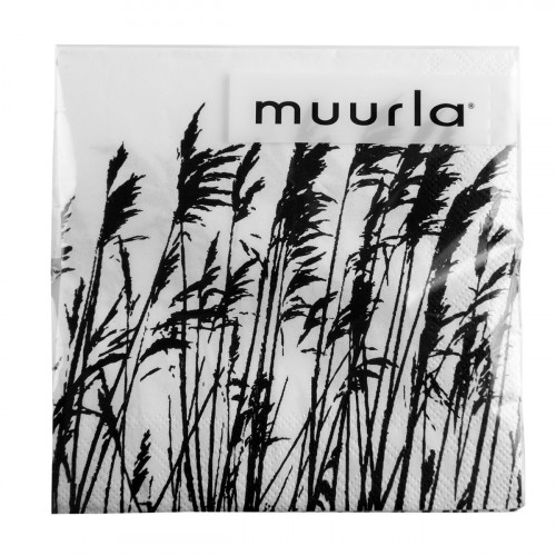 Muurla The Reeds Nordic Black / White Cocktail Napkin