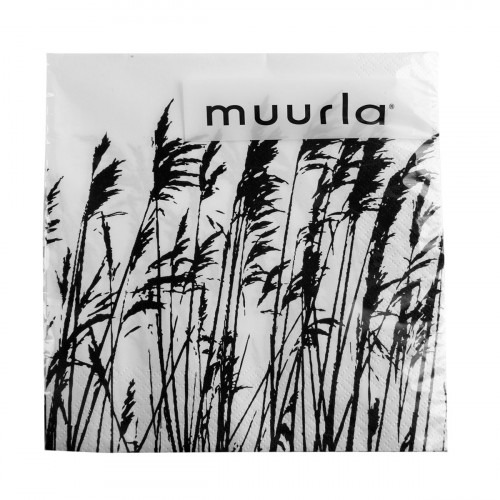 Muurla The Reeds Nordic Black / White Lunch Napkin