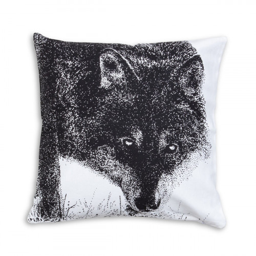 Vallila Wolf Black / White Throw Pillow