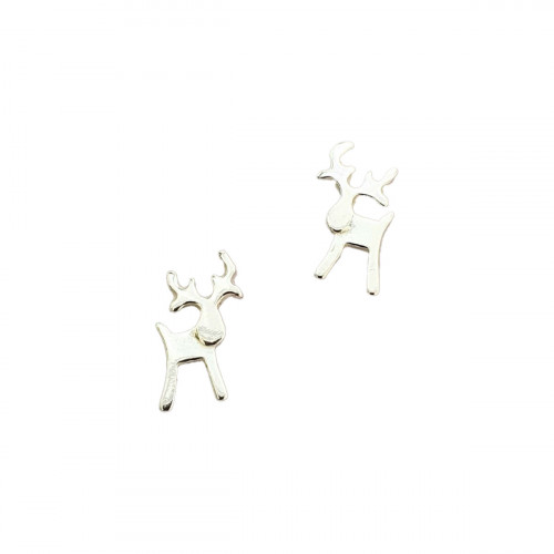 Korunilo Mini Reindeer Silver Earrings