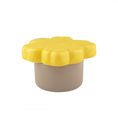 Marimekko Unikko Spring Yellow / Brown Terra Collectible Jar - Anniversary Edition