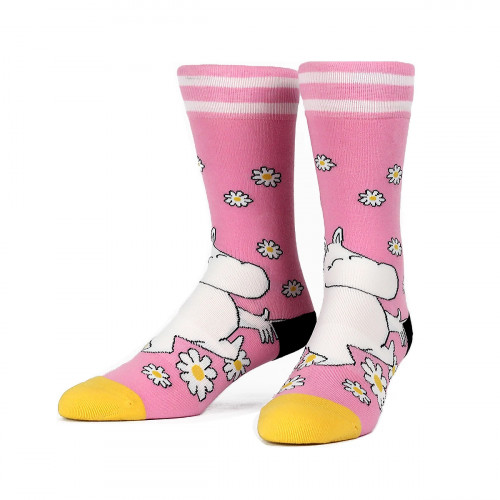 Moomin Pink / Yellow Striped Socks