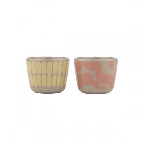 Marimekko Unikko and Alku Terra / Pink / Yellow Egg Cups - Set of 2
