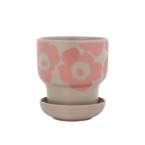 Marimekko Unikko Brown Terra / Pink Small Plant Pot
