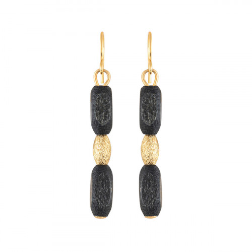 aarikka Elvira Black / Gold Earrings
