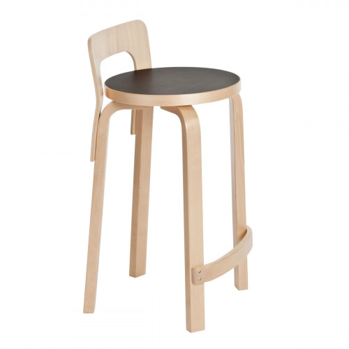 Artek Alvar Aalto K65 High Chair - Birch / Black Linoleum