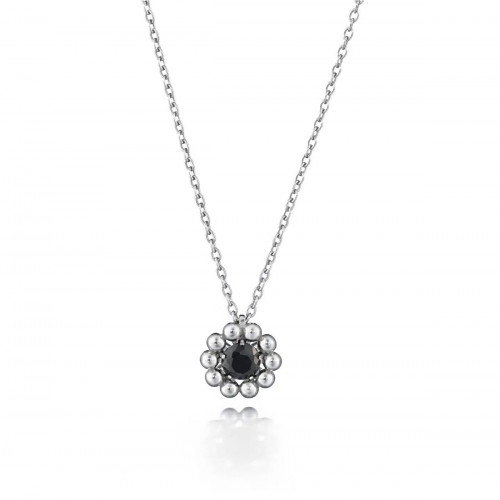 Lumoava Daisy Silver / Black Necklace