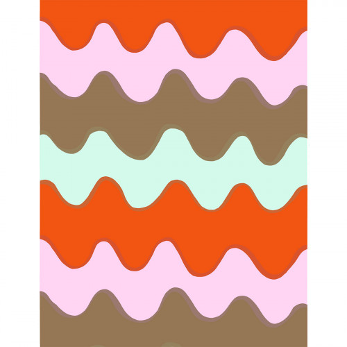 Marimekko Lokki Orange / Seafoam / Lilac / Brown Cotton Fabric