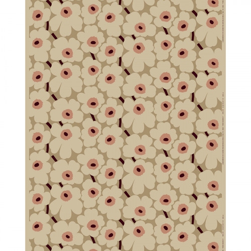 Marimekko Pieni Unikko Tan / Pink / White Acrylic Coated Fabric
