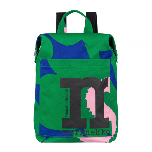 Marimekko Unikko Green / Blue / Pink Mono Backpack