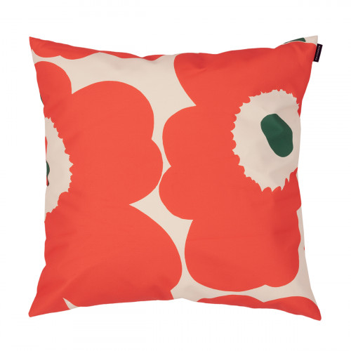 Marimekko Pieni Unikko Orange / Off White / Green Outdoor Throw Pillow