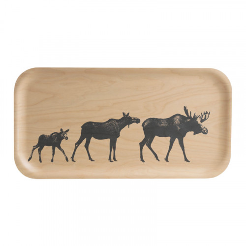 Muurla Moose Family Wood / Black Tray