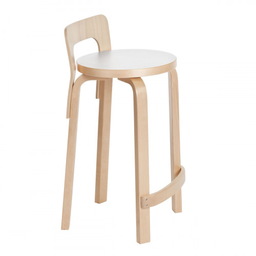 Artek Alvar Aalto K65 High Chair - Birch / White Laminate