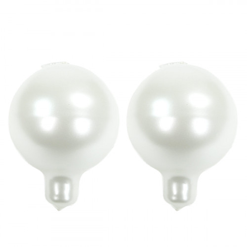 Festivo Pearl Ball White Candles - Set of 2