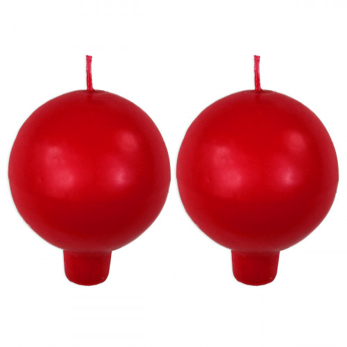 Festivo Red Ball Candles - Set of 2