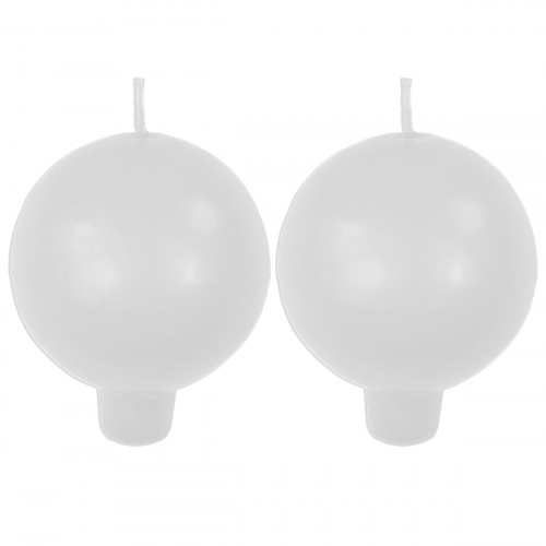 Festivo White Ball Candles - Set of 2