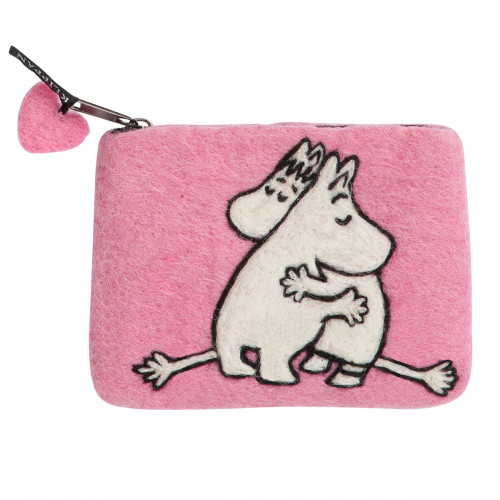 Klippan Moomin Love Pink Felt Wool Coin Purse
