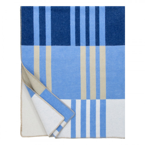 Lapuan Kankurit Toffee Blueberry / Light Blue / Beige Wool Blanket