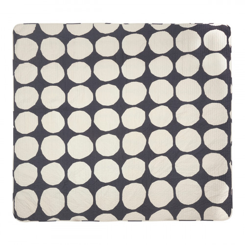 Marimekko Kivet Off White / Charcoal Bedspread / Throw Blanket - Large