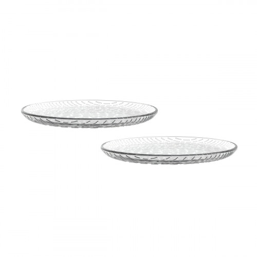 Marimekko Syksy Clear Glass Small Plates - Set of 2