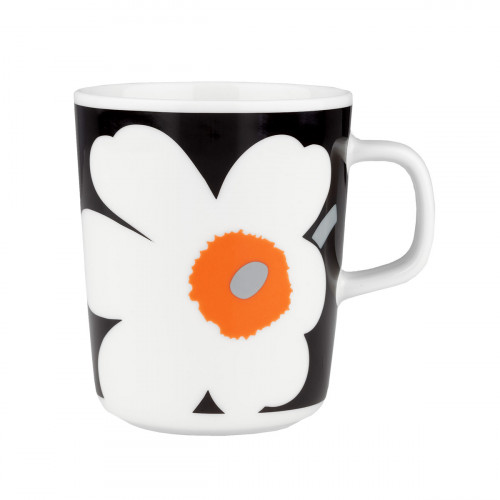 Marimekko Unikko White / Black / Orange Mug - Anniversary Edition