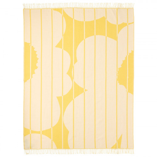 Marimekko Vesi Unikko Yellow / Beige Wool Blanket - Anniversary Edition