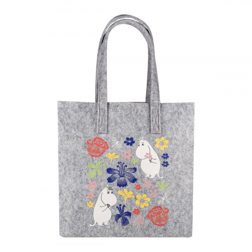 Muurla Moomin Flower Grey / Multicolor Tote Bag