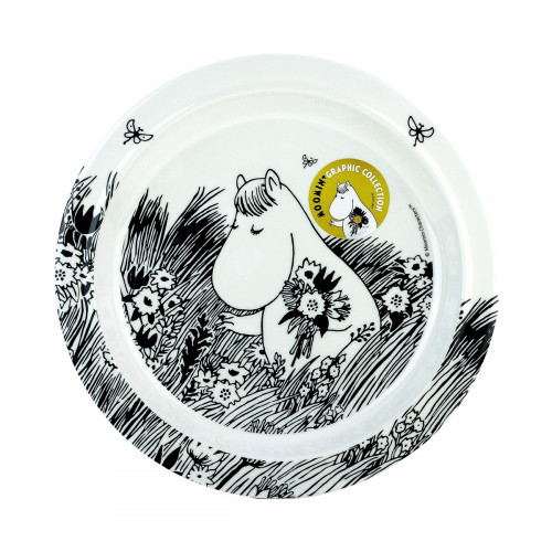 Moomin Graphic Black / White Children's Plate