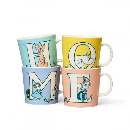 Arabia Moomin ABC Multicolor Mug Set/4 - HOME