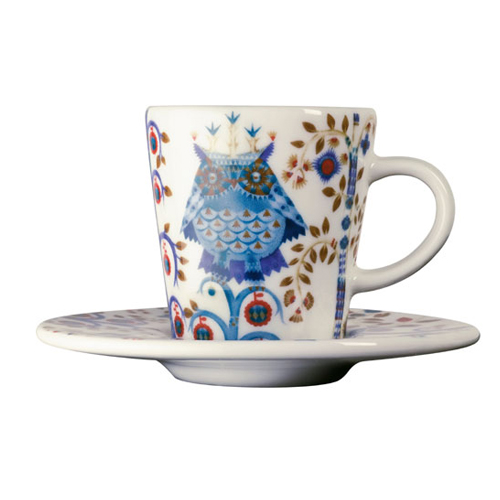 iittala Taika White / Blue Espresso Cup and Saucer