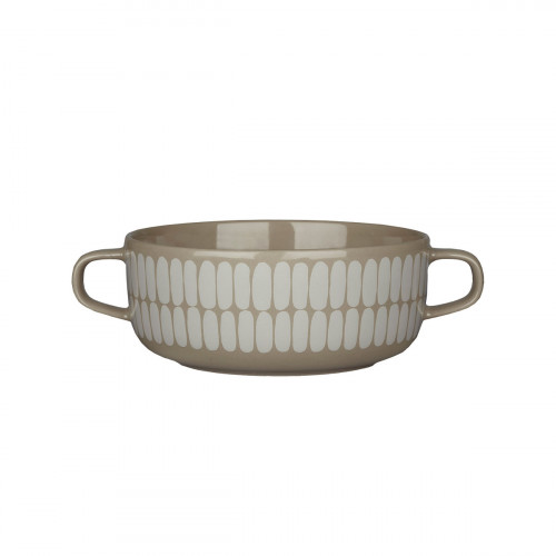 Marimekko Alku Terra / White Bowl with Handles