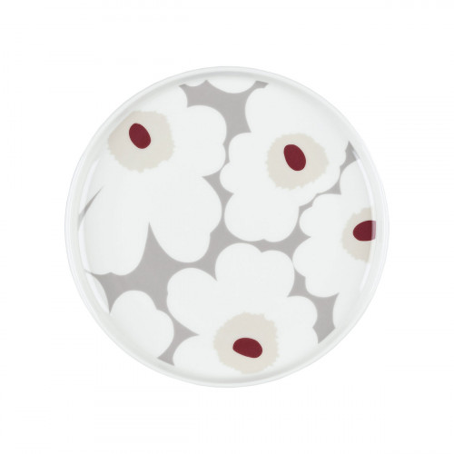 Marimekko Unikko White / Grey / Red Salad Plate