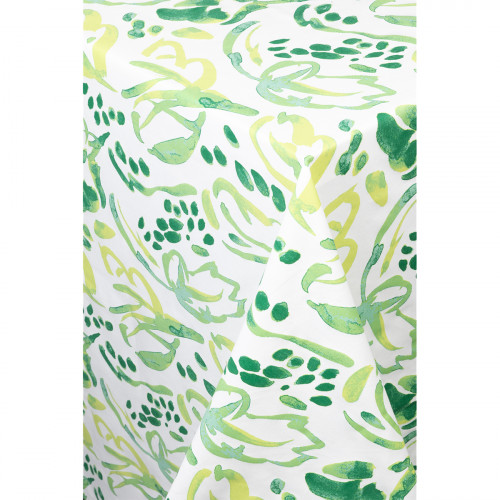 Pentik Minttu White / Green Cotton Sateen Tablecloth