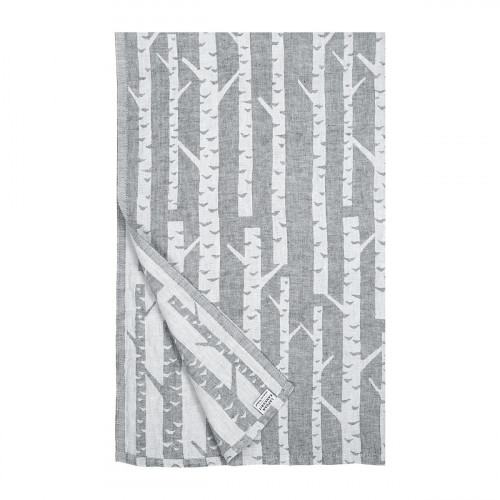 Lapuan Kankurit Koivu White / Grey Linen Sauna Towel / Bench Cover
