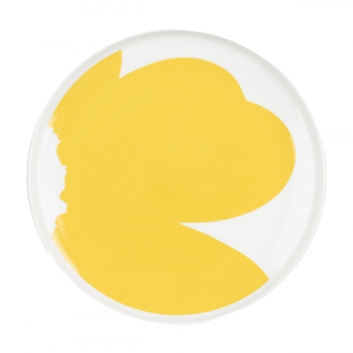 Marimekko Iso Unikko White / Spring Yellow Dinner Plate