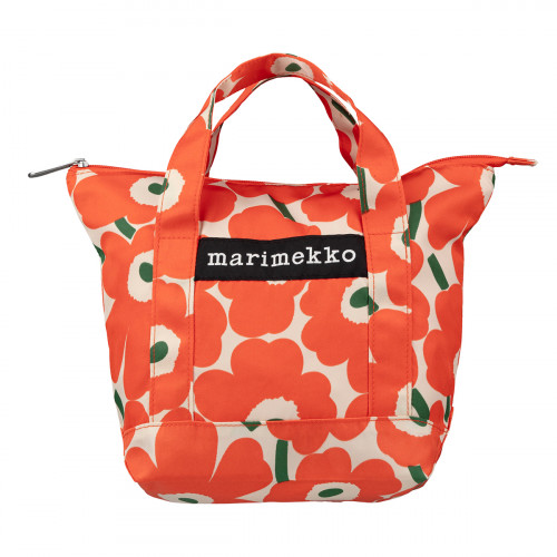 Marimekko Mini Unikko Orange / Off White / Green Large Cosmetic Bag
