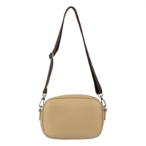 Marimekko Soft Gratha Beige Leather Shoulder Bag w/ Unikko Strap