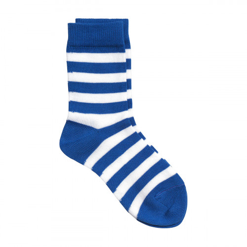 Marimekko Blue / White Striped Children's Ankle Socks