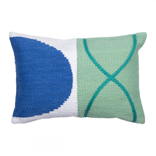 Pentik Lumme Green / Blue / White Embroidered Lounge Pillow