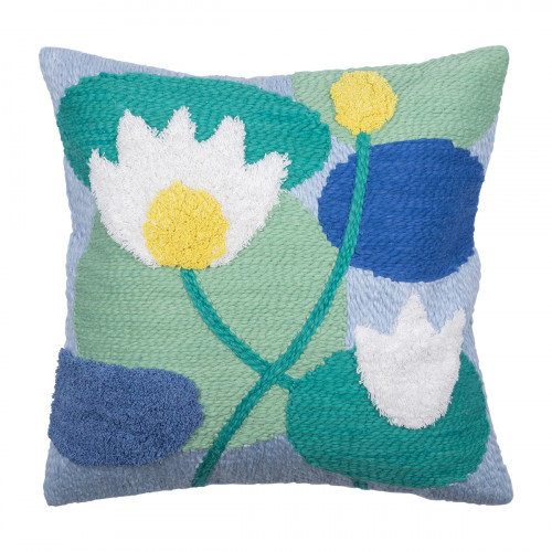 Pentik Lumme Green / Blue / Yellow Embroidered Throw Pillow