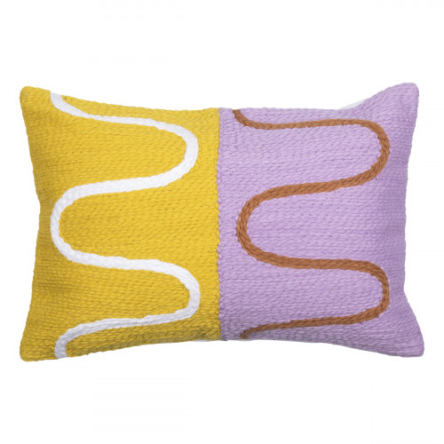 Pentik Lumme Purple / Yellow / Brown Embroidered Lounge Pillow