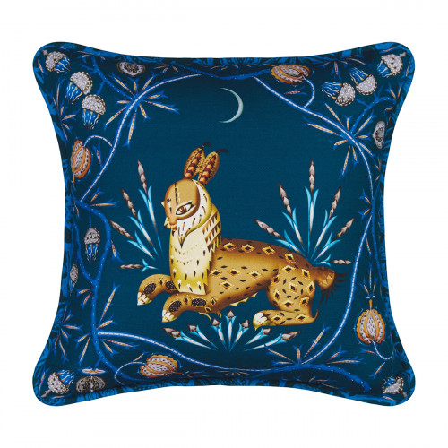 Klaus Haapaniemi Lynx Midnight Throw Pillow