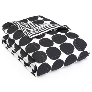 Marimekko Kivet Black / Ajo Black Reversible Twin Blanket