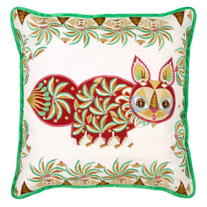 Klaus Haapaniemi Pippa Red Embroidered Throw Pillow