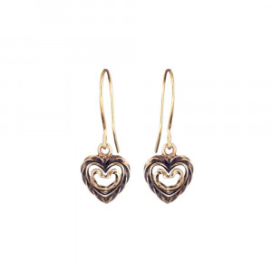 Kalevala Heart of the House Bronze Hook Earrings 