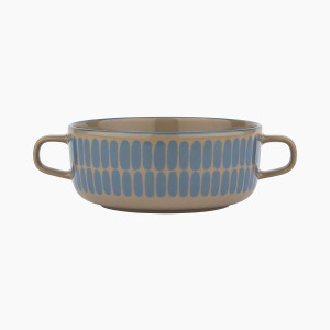 Marimekko Alku Brown / Blue Cereal Bowl With Handles
