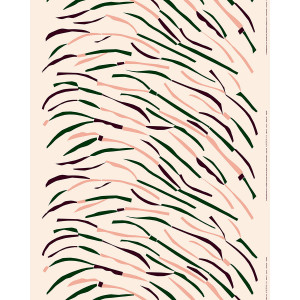 Marimekko Heinikko Green / Pink / Burgundy Cotton Fabric